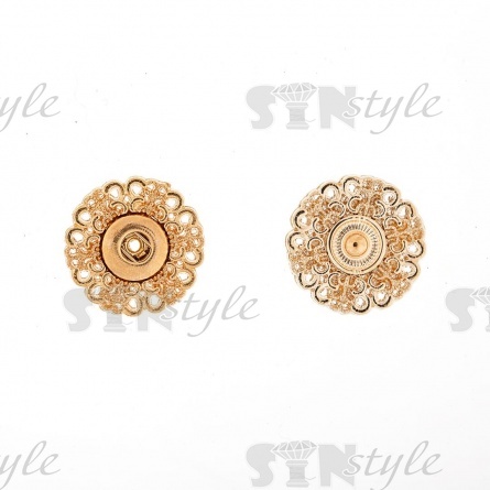 Кнопки пришивные, металлические №12, размер 21 мм, цвет золото фото 1