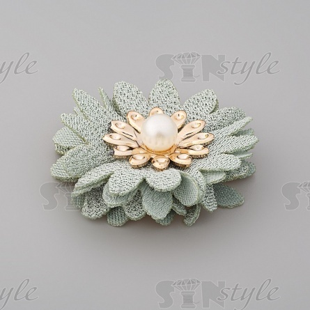 Цветочки декоративные, цвет мятный, диаметр 45 мм,  фото 2