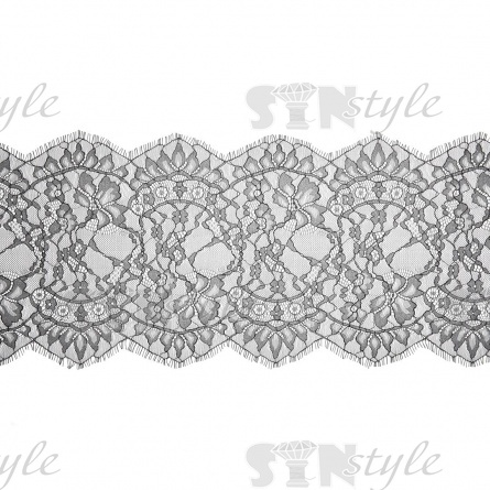 Кружево "Французское", ширина 230 мм, цвет черный, длина 3 метра фото 2