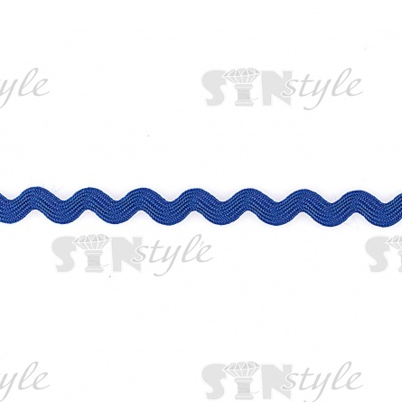 Декоративная тесьма вьюнок, ширина 8 мм,  намотка 25 метров, цвет синий (№15) фото 2