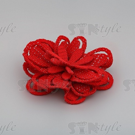 Цветочки декоративные, цвет красный, размер 40 мм, фото 2