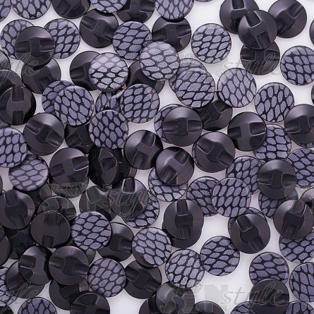 Пуговица пластиковая на полуножке, размер 24L, форма круглая, цвет черный  фото 3