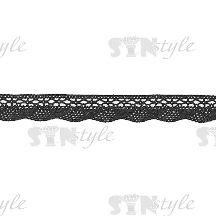 Кружево вязаное плетеное, ширина 20 мм, цвет черный, намотка 15 ярдов фото 2