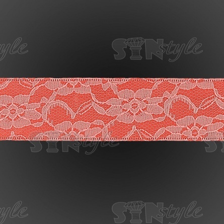 Декоративная лента двухслойная, цвет коралловый, ширина 40 мм, намотка 20 ярдов фото 3