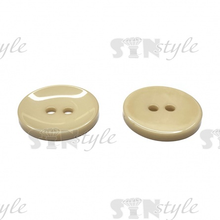 Пуговица пластиковая на два прокола, размер 44L, цвет бежевый, 100 шт/уп, (F08) фото 2