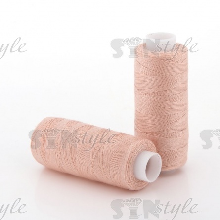 Нитки полиэстер 40/2, цвет №1551 (бежево-персиковый), катушка 400Y фото 1