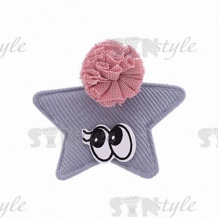 Аппликация 3D "Звездочка", цвет серый+грязно-розовый, размер 60х60 мм  фото 1