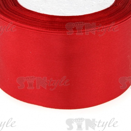 Лента атласная, ширина 50 мм, намотка 25 ярдов, цвет темно-красный (№033) фото 2