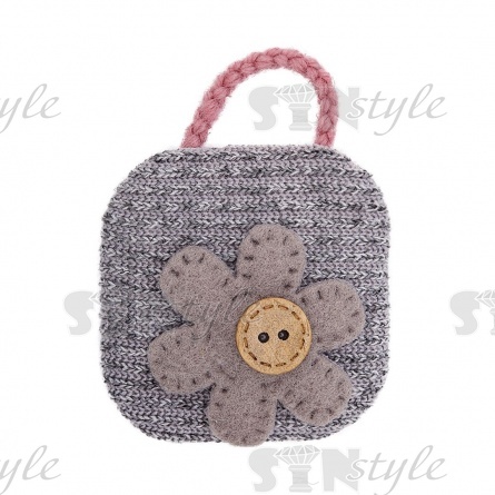 Аппликация 3D "Сумочка", цвет серый, размер 45х55 мм фото 1