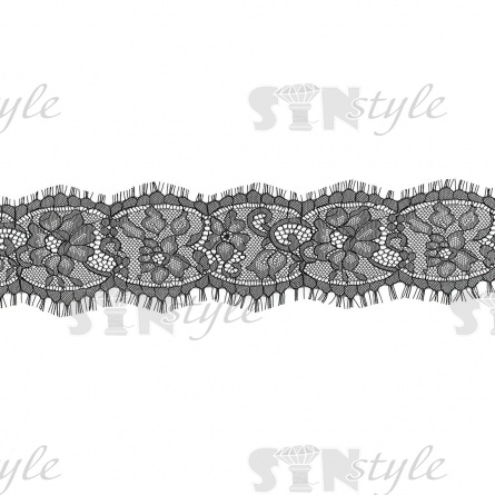 Кружево "Французское", ширина 90 мм, цвет черный, длина 3 метра фото 1