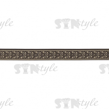 Жаккардовая лента, ширина 20 мм, намотка 10 м, цвет черный фото 1