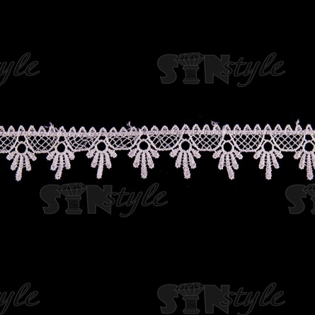 Кружево ажурное, нежная воздушная сеточка с фестонами по контуру, ширина 35 мм, цвет белый, намотка 15 ярдов  фото 1