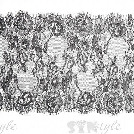 Кружево "Французское", ширина 260 мм, цвет черный, длина 3 метра фото 1