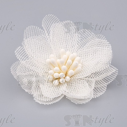 Цветочки декоративные, цвет шампань, диаметр 40 мм фото 2