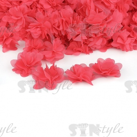 Кружево "Цветочки", ширина 60 мм, цвет ярко-розовый (122), намотка 10 ярдов фото 1