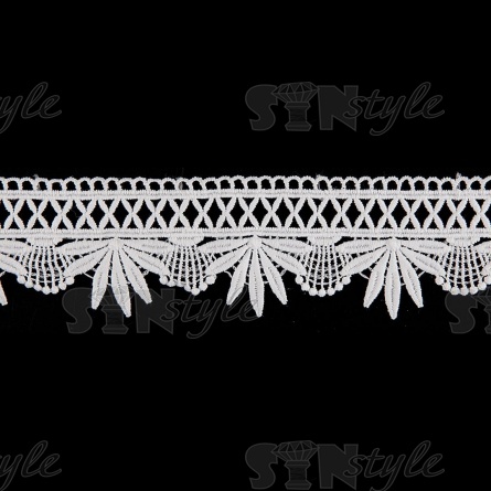 Кружево ажурное матовая нить, ширина 50 мм, цвет белый, намотка 15 ярдов фото 2