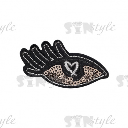 Термоаппликация "Глаз" с пайетками, размер 67х35 мм фото 1