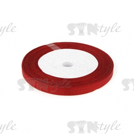 Декоративная лента атласная, ширина 6 мм, 25 ярдов, цвет бордовый (№048) фото 1