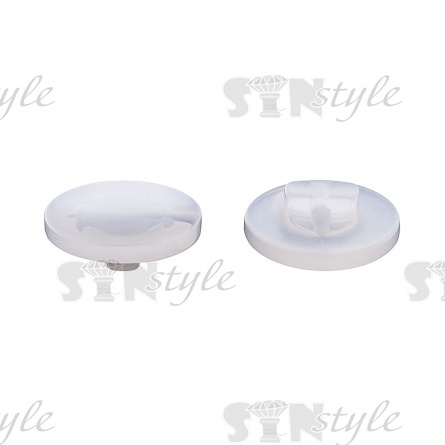 Пуговица пластиковая на ножке, белая перламутровая, 24L фото 2