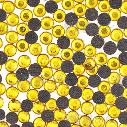 Стразы термоклеевые акриловые SS16, цвет желтый, 20160шт фото 3