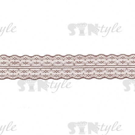 Кружево на сетке, ширина 45 мм, цвет капучино (№14), намотка 300 ярдов фото 2