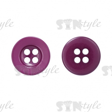 Пуговица пластиковая на четыре прокола, темно-фиолетовая, 34L фото 1