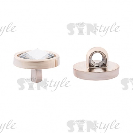 Пуговица пластиковая на ножке, цвет золотой+белый, размер 20L фото 2