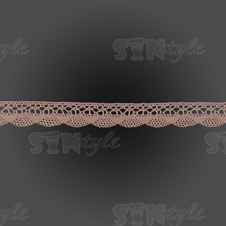 Кружево вязаное плетеное, ширина 20 мм, цвет грязно-розовый, намотка 15 ярдов фото 1