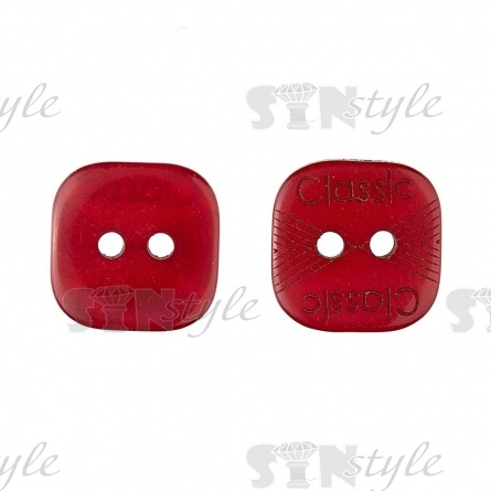 Пуговица пластиковая на два прокола, размер 20L, цвет №178 (бордовый) фото 1