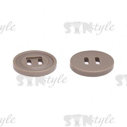 Пуговица пластиковая на два прокола, хаки, 40L фото 3