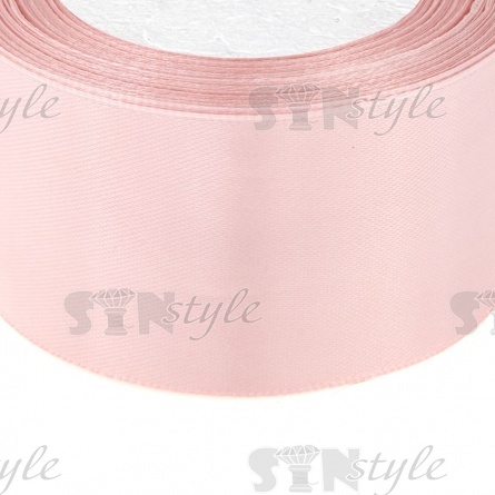 Декоративная лента атласная, ширина 50 мм, длина 25 ярдов, цвет пыльно-розовый (№169) фото 2