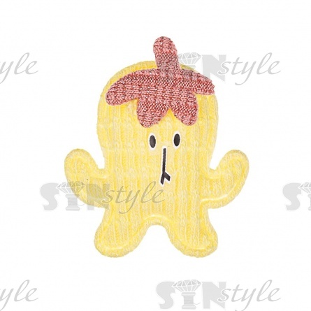 Аппликация 3D "Осьминожек", цвет желтый, размер 25х30 мм фото 1