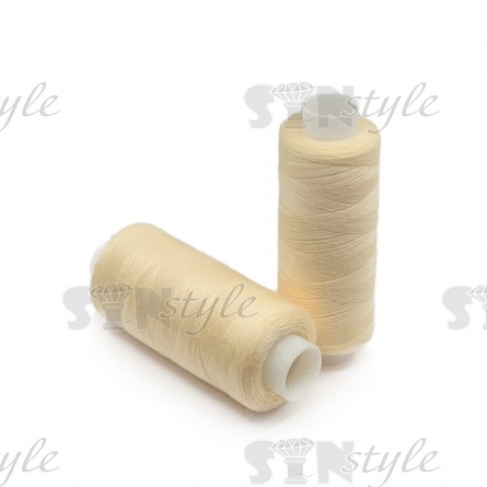 Нитки полиэстер 40/2, цвет №502 (молочный), катушка 400Y фото 1