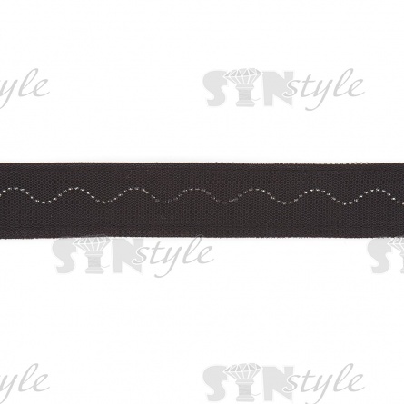 Декоративная тесьма отделочная лампасная со стразами, цвет черный, ширина 28 мм, намотка 50 ярдов фото 1