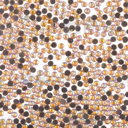 Стразы термоклеевые акриловые SS10, цвет желтый радужный (голография), 500 гр/уп  фото 2