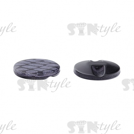 Пуговица пластиковая на полуножке, размер 24L, форма круглая, цвет черный  фото 2