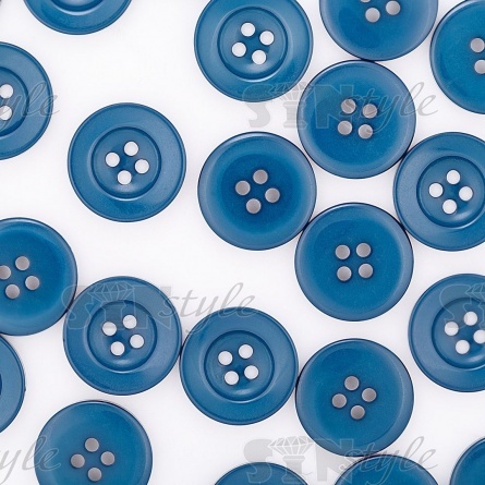 Пуговица пластиковая на четыре прокола, бирюзовая, 44L фото 4