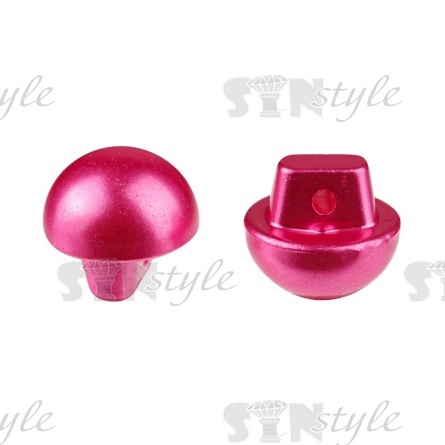 Пуговица пластиковая на ножке, в форме полусферы, темно-розового цвета, размер 18L фото 2