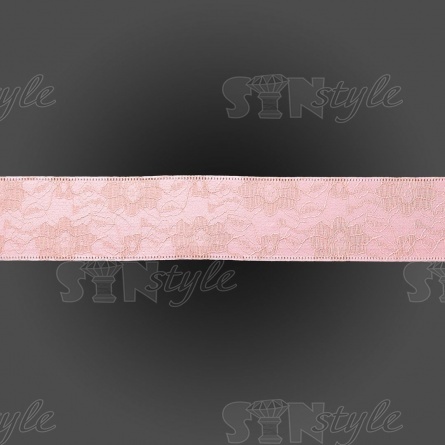 Декоративная лента двухслойная, цвет розовый, ширина 40 мм, намотка 20 ярдов фото 2