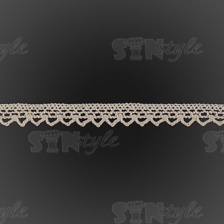 Кружево вязаное плетеное, ширина 12 мм, цвет бежевый, намотка 15 ярдов (D5) (E9) фото 2