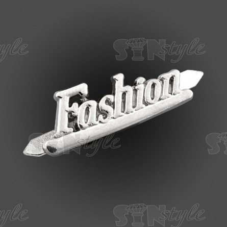 Брошь металлическая, крепление усики, цвет серебряный, размер 25х10 мм фото 2