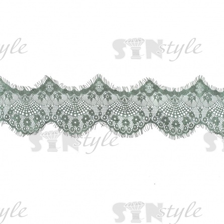 Кружево "Французское", ширина 115 мм, цвет хаки, длина 3 метра фото 2