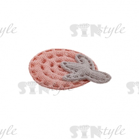 Аппликация 3D "Деревце", цвет грязно-розовый+серый, размер 20х25 мм фото 2