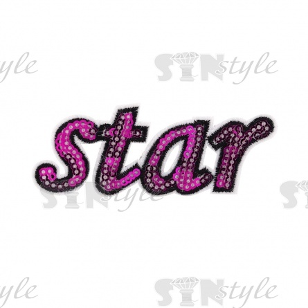 Термоаппликация "Star"с пайетками, размер 85х35 мм фото 1