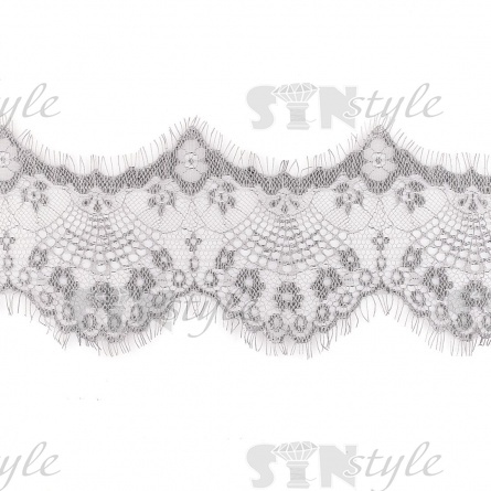 Кружево "Французское", ширина 115 мм, цвет серый, длина 3 метра фото 1
