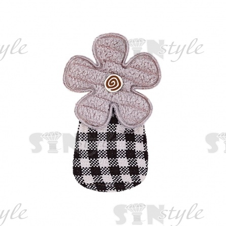 Аппликация 3D "Цветочек", цвет серый, размер 25х40 мм фото 1