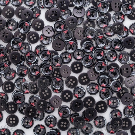 Пуговица пластиковая на четыре прокола, размер 18L, цвет черный фото 4