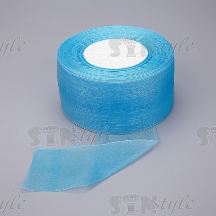 Лента капроновая, ширина 50 мм, цвет синий, намотка 50ярдов фото 1