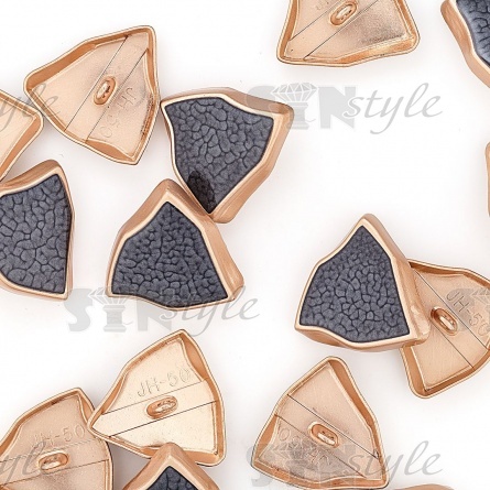 Пуговица металлическая на ножке, размер 40 L, цвет золото/черный фото 4