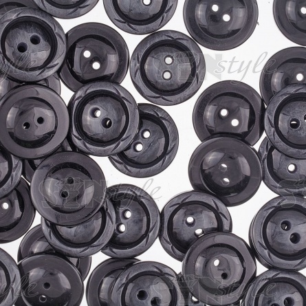 Пуговица пластиковая на два прокола, размер 48L, цвет черный фото 4